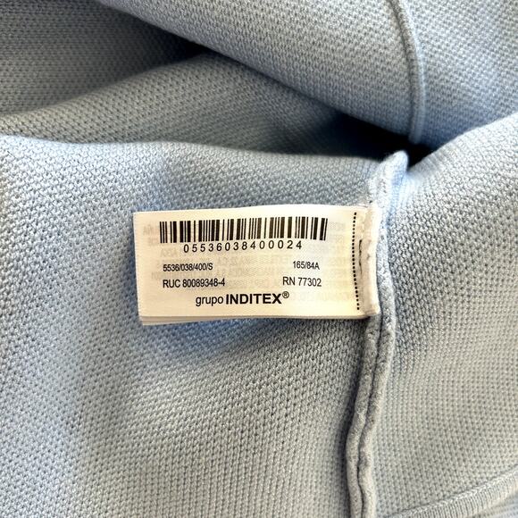 NWOT Zara Knit Corset Tank Top Light Blue Silver Button Front Size Small Pastel - Picture 13 of 15